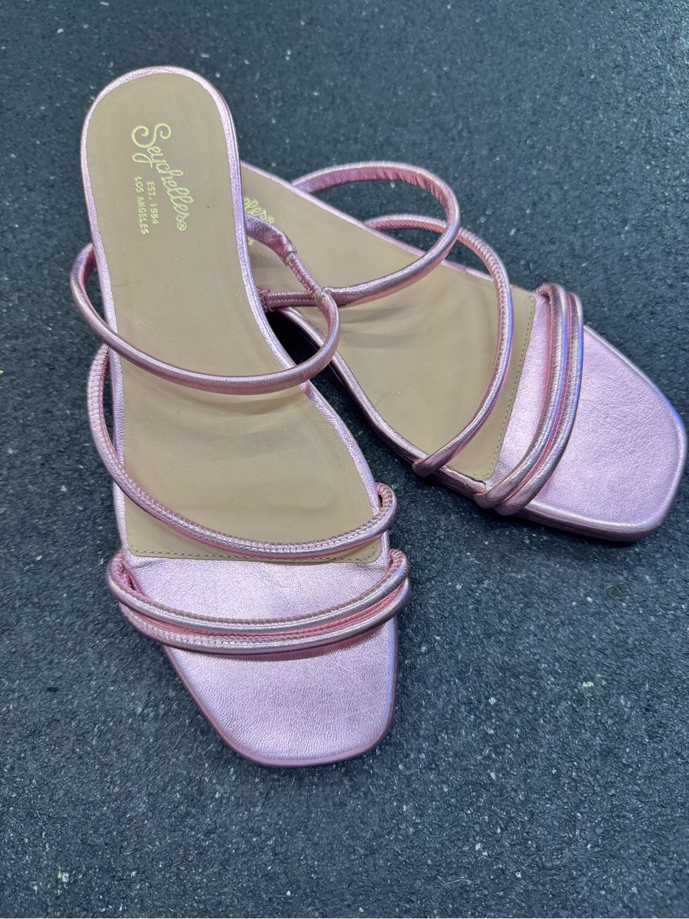 Seychelles Metallic Pink Women's Strappy Sandal Delicate Fairy Chic